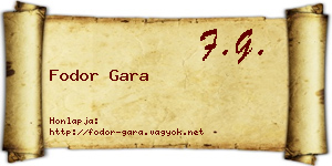 Fodor Gara névjegykártya